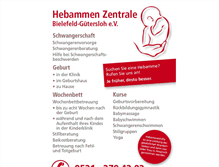 Tablet Screenshot of hebammenzentrale-bielefeld-guetersloh.de